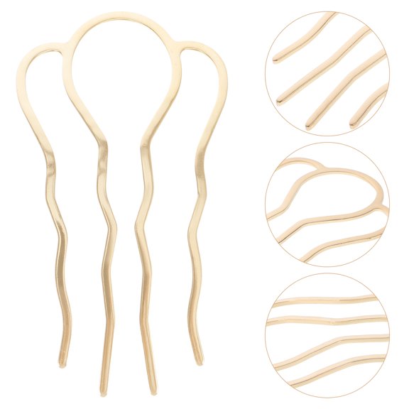 SEWCHICS 6Pcs Golden Hairpin for Han Clothes Simple Antique Metal Hair Clips for Decoration