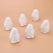 SEWCHICS 6-Piece Penguin Art Painting Set for Crafting, White Decorative Models and Painting Supplies