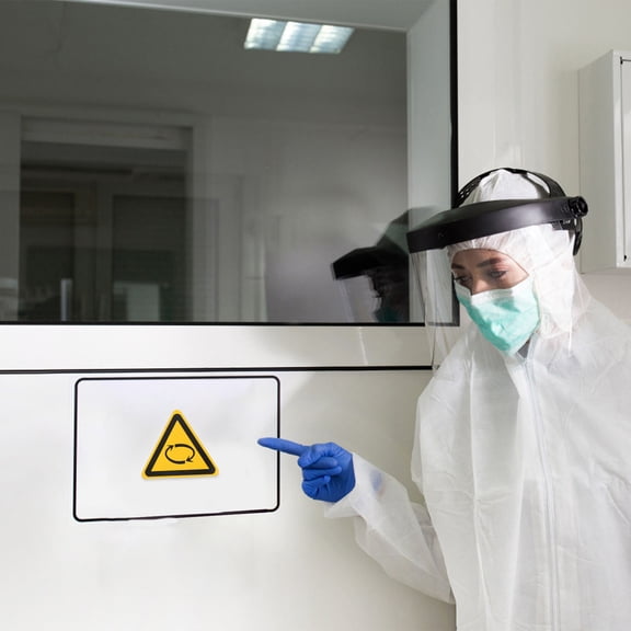 SEWCHICS 6pcs Caution Rotating Stickers Self Adhesive Ethylene Multi Warning Sign Professional Design