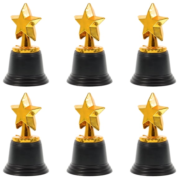 SEWCHICS 6-Piece Award Trophies with Black Plastic Base for Prize Giving and Recognition