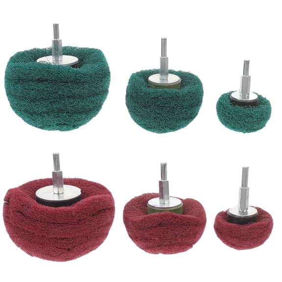 SEWCHICS 6Pcs Stainless Steel Polishing Buffing Wheels with Linking Rod Green Car Polishing Tool