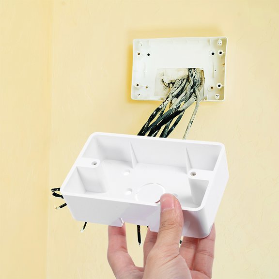 SEWCHICS 6Pcs Surface Mount Electrical Box Junction Box ABS White Homeowners DIY Projects