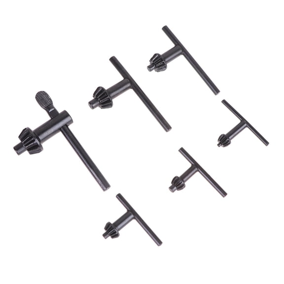 SEWCHICS 6Pcs Universal Ratchet Chuck Key Hand Drill Chuck Black for Maintenance