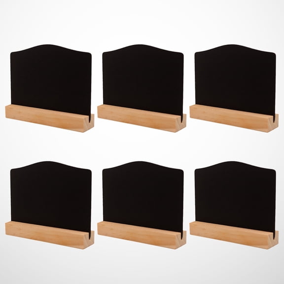 SEWCHICS 6pcs Small Chalkboard Double-sided Blackboard with Bamboo Material for Home Users in Kitchen