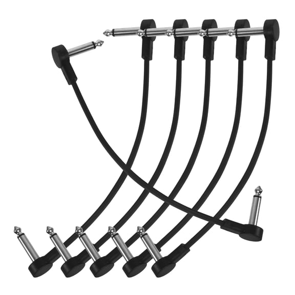 SEWCHICS 6-Pack Black Electric Guitar Instrument Cables for Musicians, Audio Cords for Guitarists