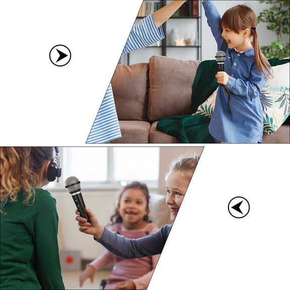 SEWCHICS Black Faux Microphone Prop Set, 6-Piece Kit for Parties, Stage , Photo , and Special Events