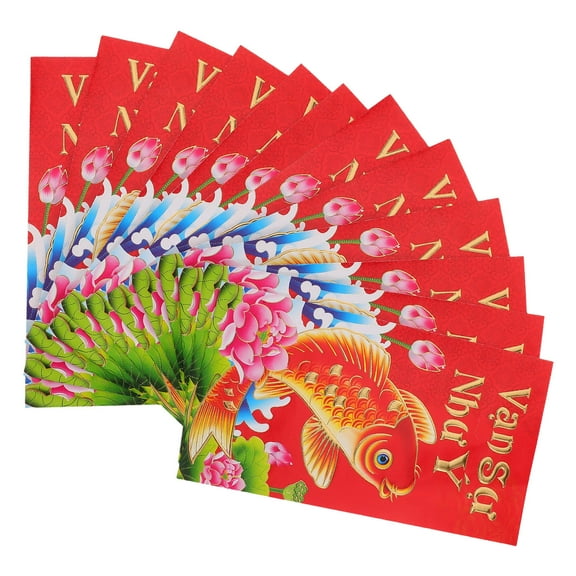 SEWCHICS 72Pcs Traditional Vietnamese Red Envelopes Paper Money Packets for Year of The Horse