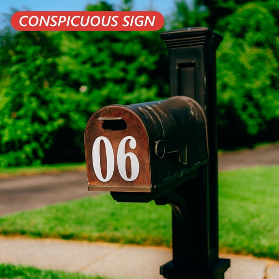 SEWCHICS 8Sets Weather Resistant White Adhesive Mailbox Number Stickers for Home Exterior