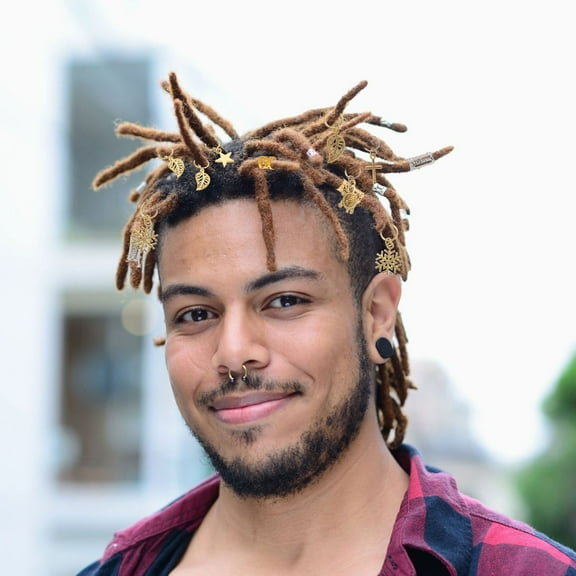 SEWCHICS 80pcs Women Braids Hair Jewelries Hair Braid Rings Women Hair Cuffs Dreadlock Hair Clips