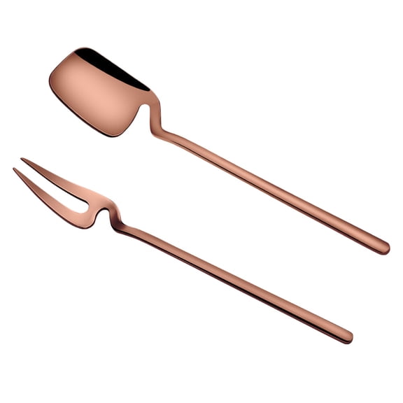 SEWCHICS 8-Piece Rust-Resistant Rose Cutlery Set for Everyday Kitchen Use and Dining