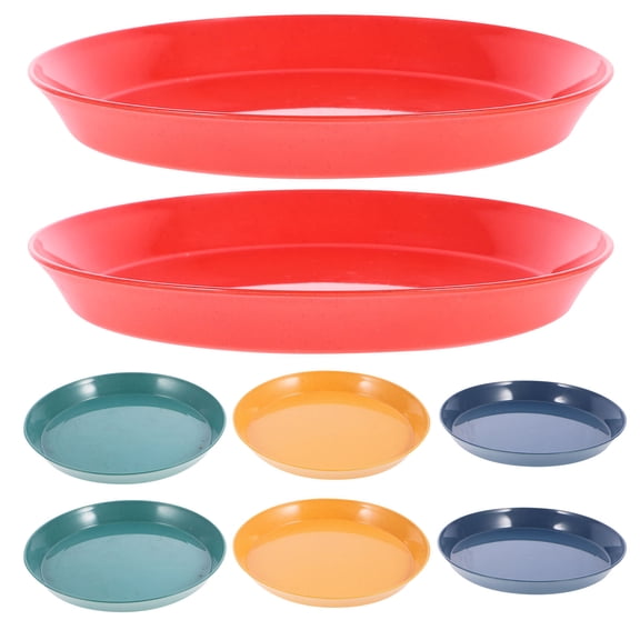 SEWCHICS 8Pcs Assorted Color Shallow Cat Food Dish Plates Ideal for Wet Food and Water