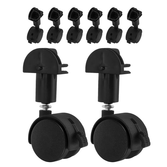 SEWCHICS Black Furniture Replacement Casters with Locking Brake for Cat Cages, Drawers, and More
