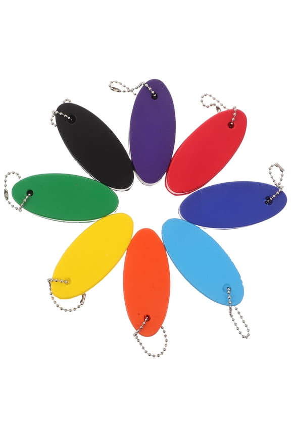 8Pcs Lightweight Foam Oval Floating Keychain for Surfing Boating High Visibility Colors