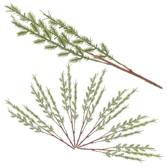SEWCHICS 8Pcs Realistic Artificial Pine Needle Branches Green Decorative Stems for Christmas Crafting