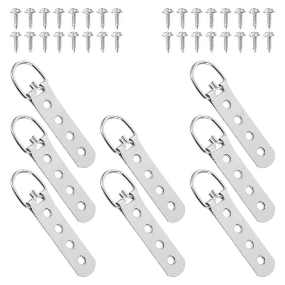 SEWCHICS D-Ring Steel Picture Hangers Plated Silver for Wooden and Metal Frames 8Pcs