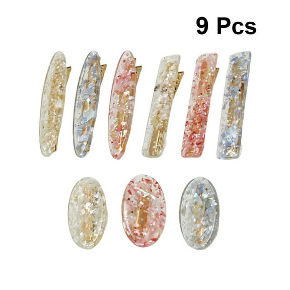 SEWCHICS 9Pcs Assorted Color Flower Hair Clips Candy Color Bobby Pins Barrette Headdress