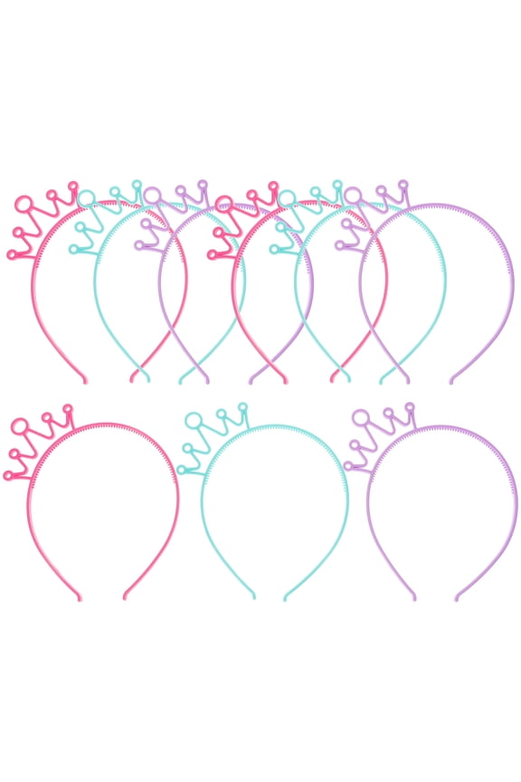 9-Piece Shiny Hairband Set Plastic Hair Accessories for Dance Recital and Party