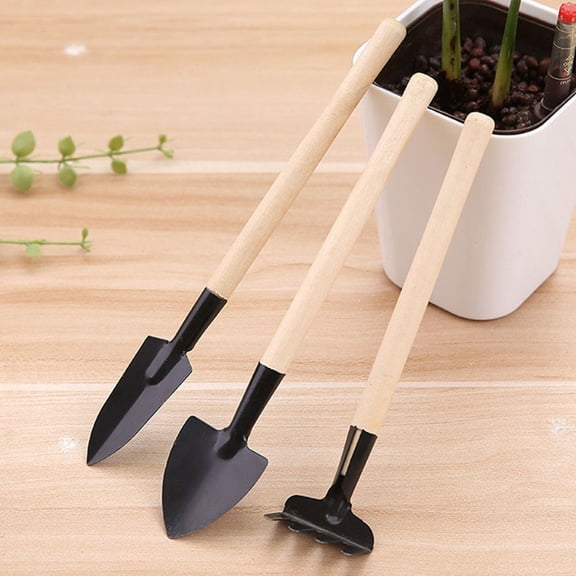 SEWCHICS 9-Piece Mini Garden Tool Set with Metal Khaki Handles for Planting, Soil Loosening and Gardening