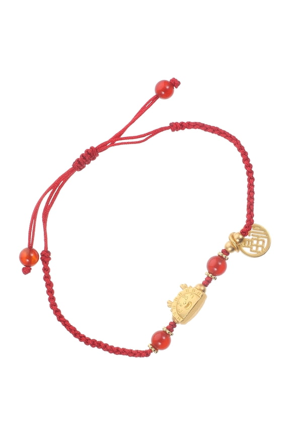 Dragon Charm Bracelet Traditional Chinese Style Red Metal 1Pack