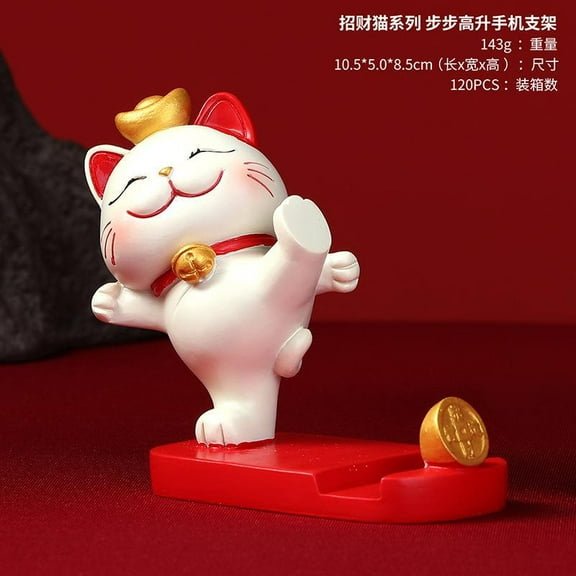 SEWCHICS Cute Cat Resin Phone Stand Desktop Holder Decorative Accessory for Home Office Use