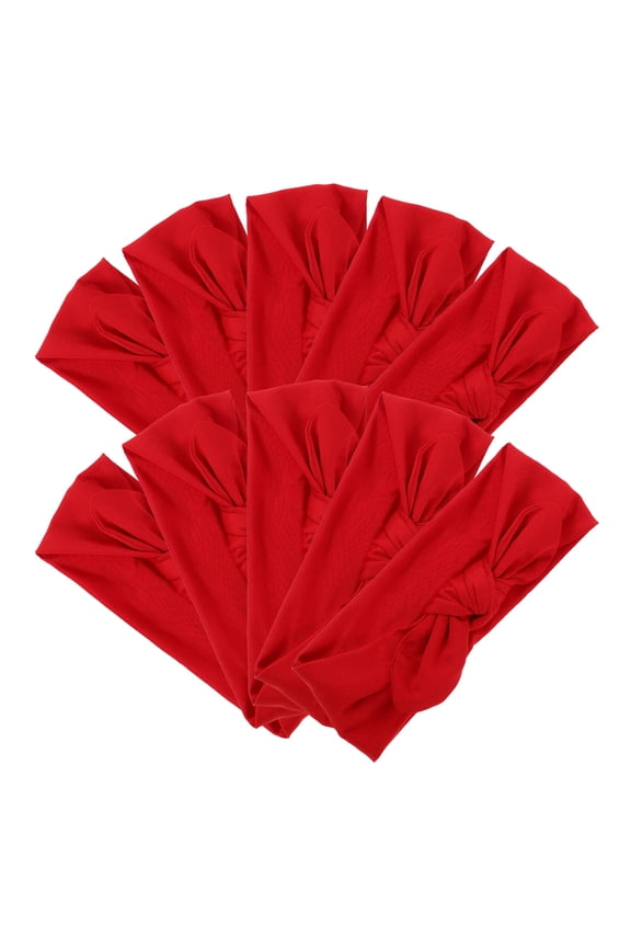 Cute Red Bunny Ear Headband for Girls, Soft Stretchy Fabric Hair Accessory Perfect for Home and Everyday Wear