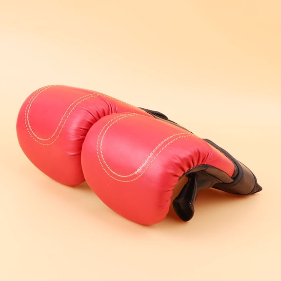 SEWCHICS Adult Boxing Gloves in Red PU Material with Breathable Design and Punch Mitts for Kickboxing