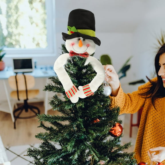 SEWCHICS Elegant Christmas Tree Topper with Multi-Fabric Design for Holiday Decoration and Seasonal Home Decor Accents