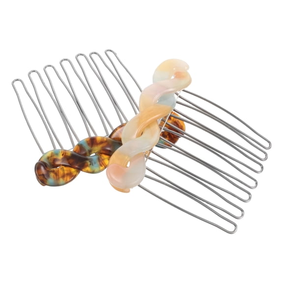 SEWCHICS Bridal Flower Hair Clips 2pcs Assorted Colors Flexible Decorative Side Hair Combs for Wedding Hair Styling