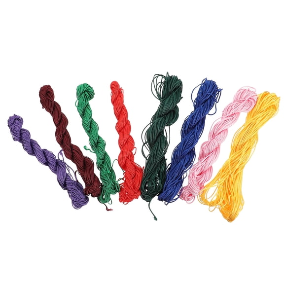 SEWCHICS Assorted Color DIY Beads Cords Set 8 Bundles for Threading Bracelet and Necklace Making 23m Each