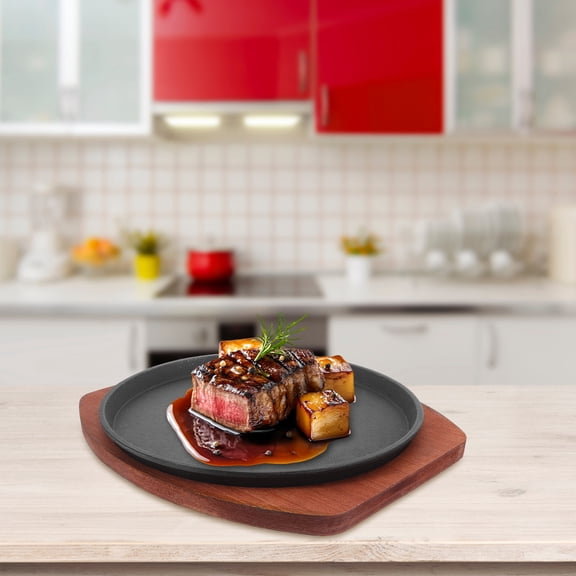 SEWCHICS Assorted Iron BBQ Grill Pan Durable Design Even Heat Distribution Versatile Cooking Ideal for Decor 11.5 inch