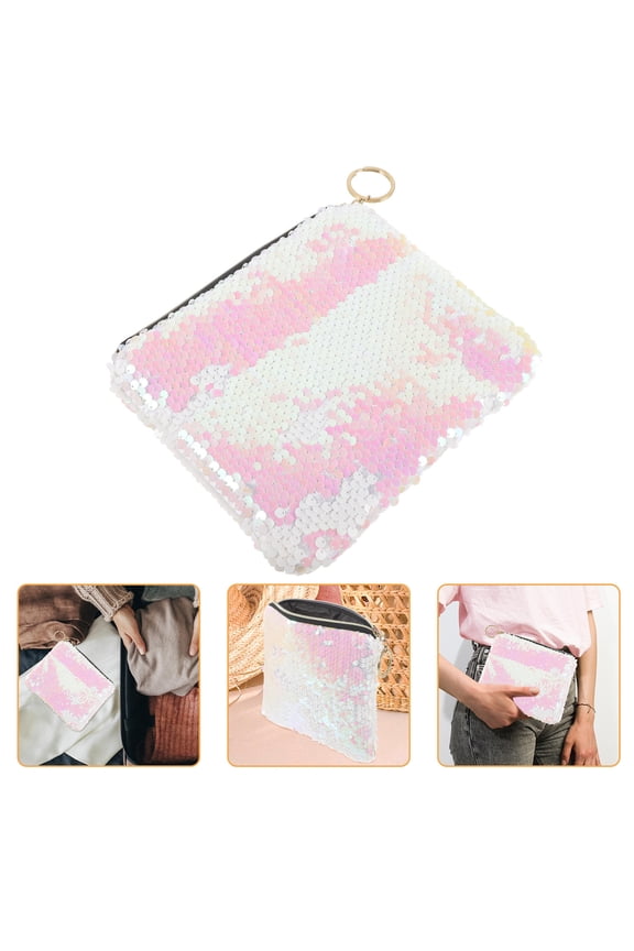 Women Coin Purse Zipper Purse Durable Storage Pink 1Pcs Back to School