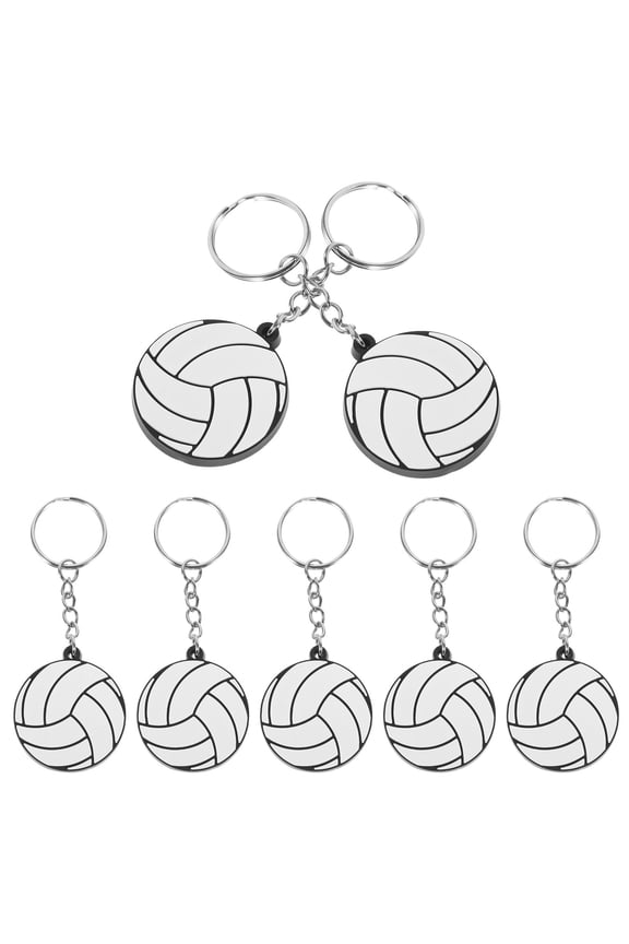 10Pcs Creative Sports Ball Keychain for Bag Hanging White Pendant Decoration
