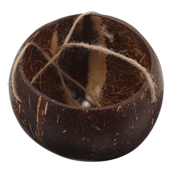 SEWCHICS Natural Coconut Shell Hanging Flowerpot with Rope Brown Indoor Outdoor Planter