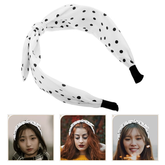 SEWCHICS White Large Bow Headband with Cute Bunny Ears for Party and Makeup