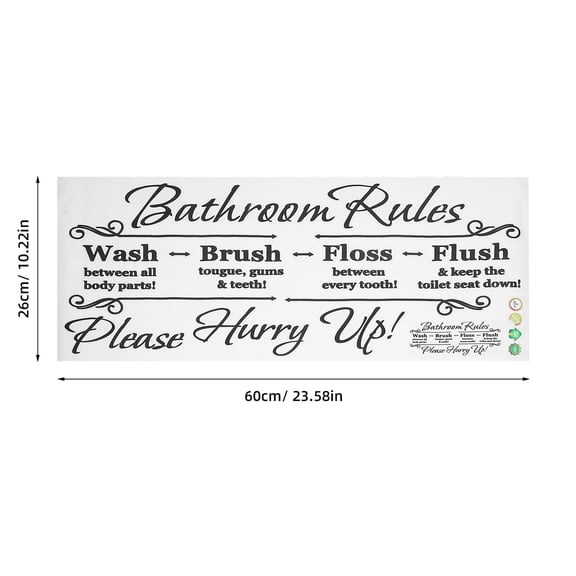 SEWCHICS Black Bathroom Wall Decals, Removable Self-Adhesive PVC Stickers for Home Decor
