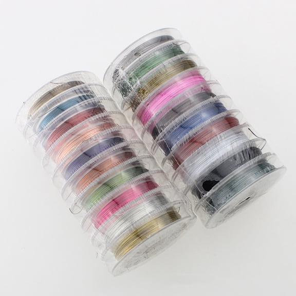 SEWCHICS Assorted Color Copper Wire Bead Cord for Jewelry Making 10 Rolls Pack Flexible Crafting Wire Tools