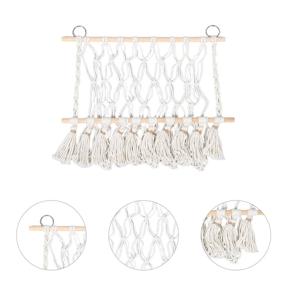 SEWCHICS Net for Stuffed Animals Cotton Rope Toy Storage Hanging Net for Room Organization White 1Set