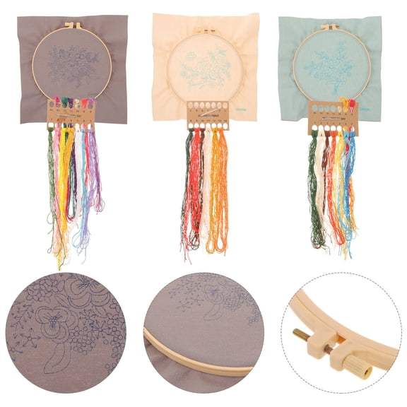 SEWCHICS Beginner Embroidery Kit with Polyester and Plastic Materials, Assorted Colors for Crafting and Decoration