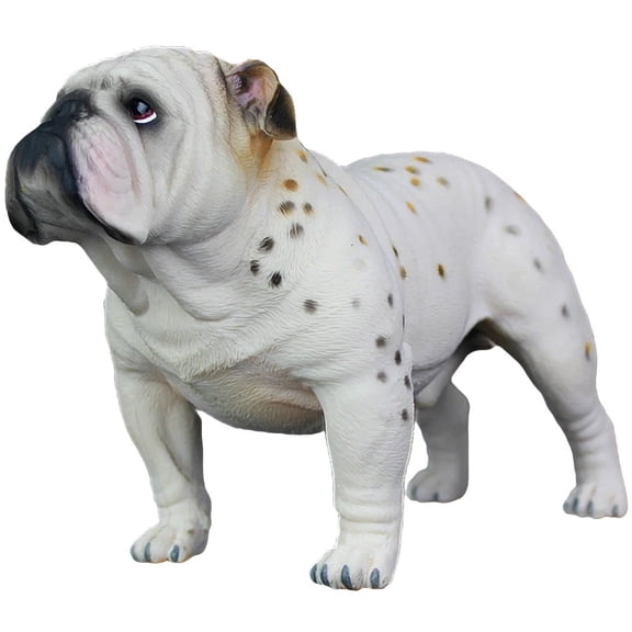 SEWCHICS Beige Bulldog Dog Statue Figurine Plastic Decorative Sculpture 7.4 x 4.9 Inches 1 Pack