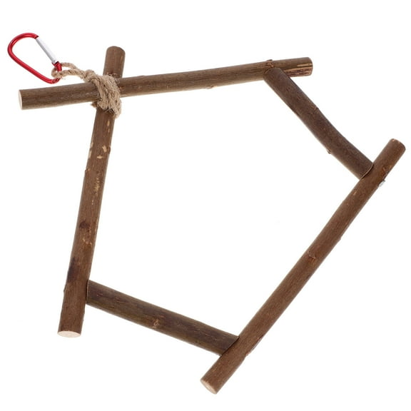 SEWCHICS Wooden Parrot Perch Stand, Coffee, Safe, Stable, Durable, Easy to Clean, for Pet Use