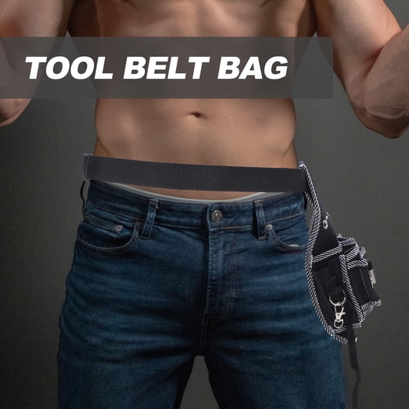 SEWCHICS Black Tool Bag Organiser Compact Utility Pouch for Electricians and Plumbers