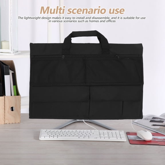 SEWCHICS Black Waterproof Monitor Cover for Pc Screens with Scratch Resistant Material