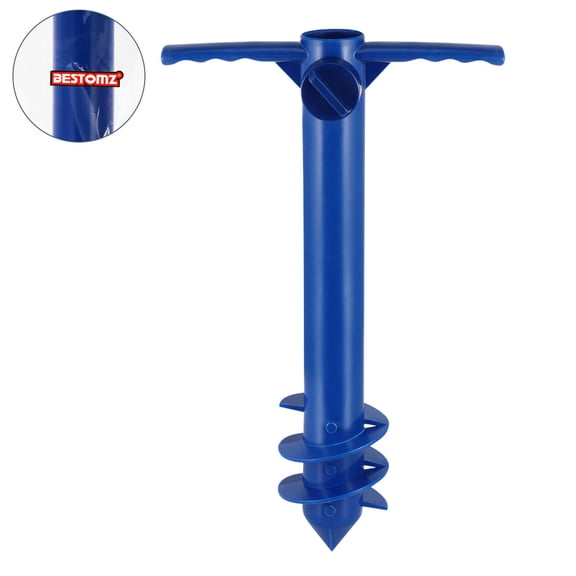 SEWCHICS Outdoor Beach Umbrella Anchor with Spiral Sand Spike and Anti- Grip for Secure Setup
