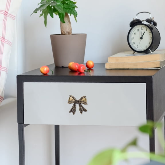 SEWCHICS Vintage Style Brass Bow Drawer Handle Coffee Finish for Kitchen and Bedroom Furniture