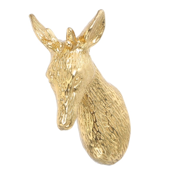 SEWCHICS Brass Deer Head Cabinet Knob Vintage Animal Drawer Pull for Kitchen Wardrobe Door Handles