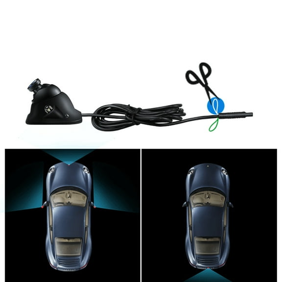 SEWCHICS Car Right Side Camera Black with 180 Degree Rotatable Lens and Automatic LED Light
