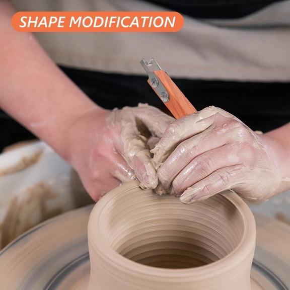 SEWCHICS Ceramic Tools For Potters Sandalwood And Stainless Steel 1 Pcs