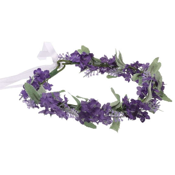 SEWCHICS Violet Floral Headband Elegant Lavender Crown Hair Wreath for Weddings Parties and Special Occasions