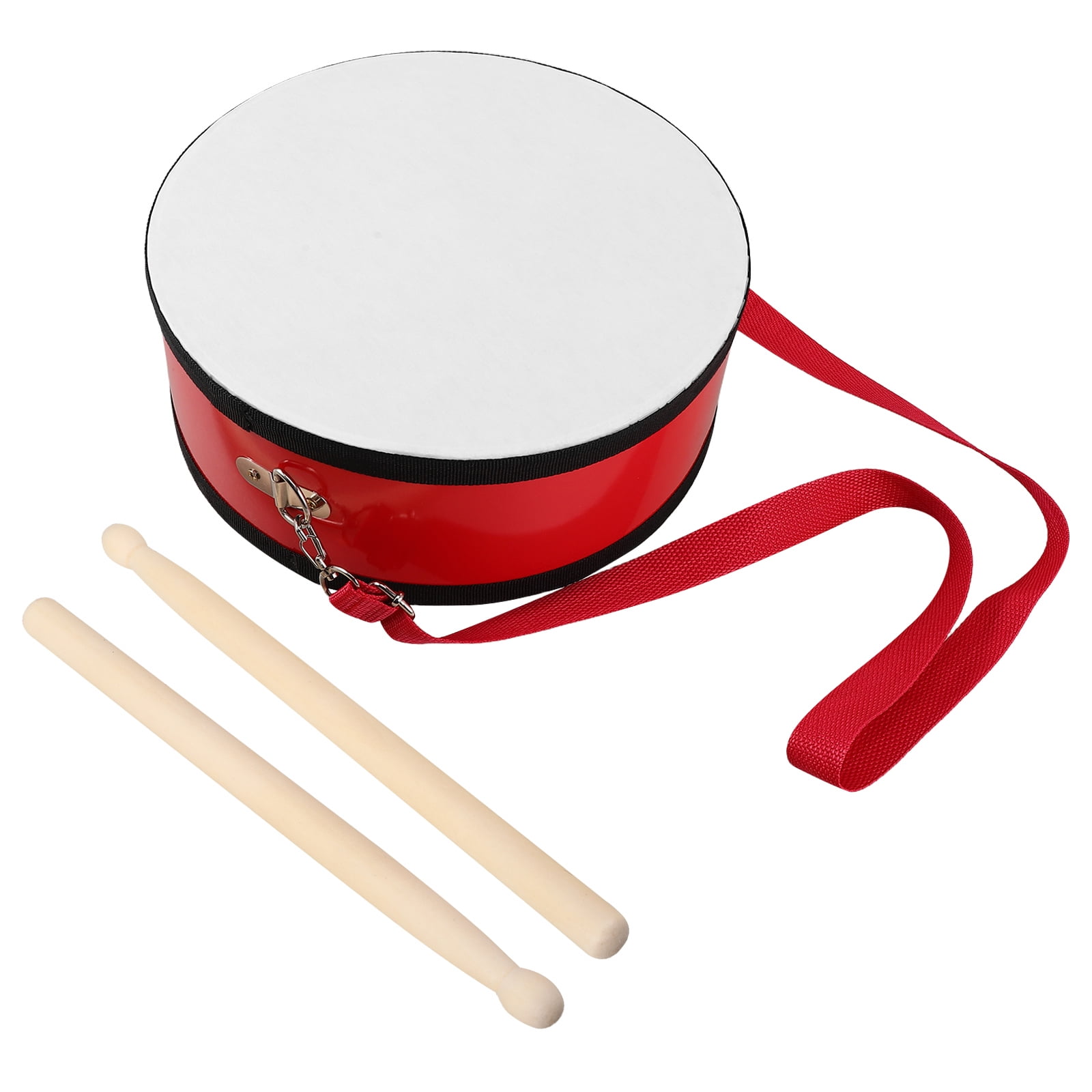 SEWCHICS Red Wood Children's Marching Snare Drum for Band Practice - 1 Set Kids Drum Instrument