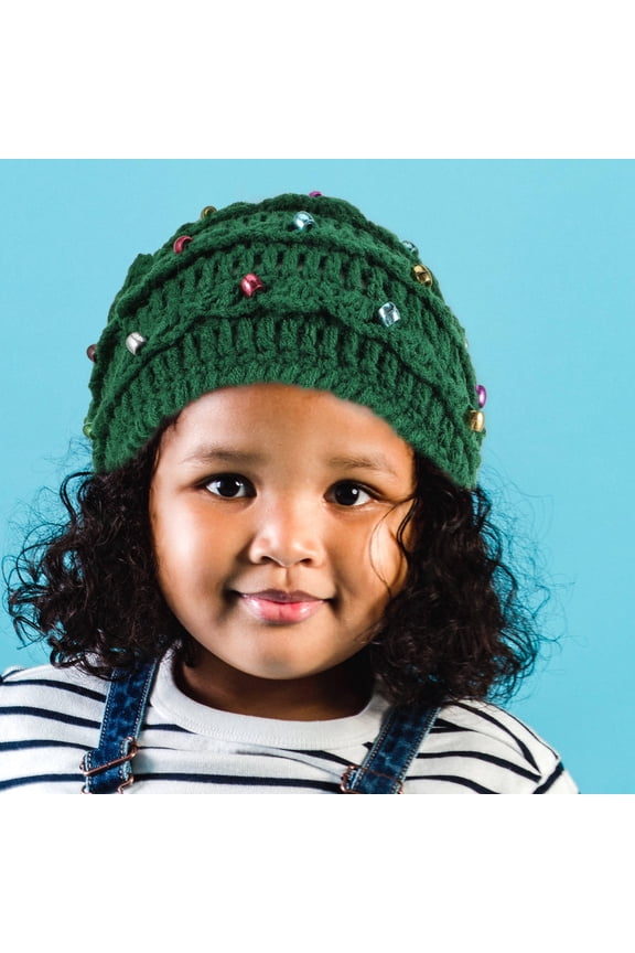 Handmade Green Crochet Christmas Tree Hat, Cozy Winter Headwear with Fabric for Holiday Season